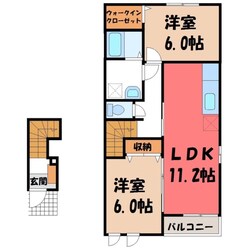 新鹿沼駅 徒歩29分 2階の物件間取画像